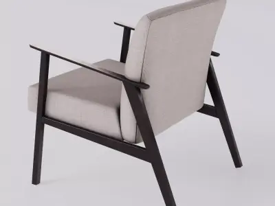 Modern Fabric Armchair- Low-Poly-HQ Low-poly 3D model