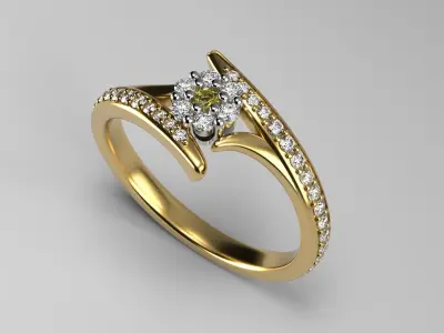 Engagement flower ring  3D print model