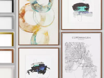 Art Frams 35- Copenhagen Map By Daydream And Synergy Painting 3D model