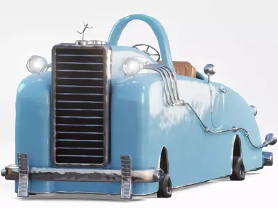 Stylized Cartoon Car 3D model purchase