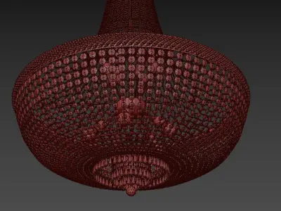 BariE15100200G chandelier with crystals and gold finish 3D model