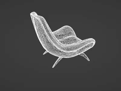 Modern Yellow Designer Lounge Chair   3D model