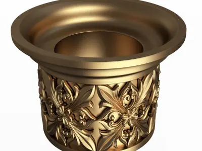 Carved Capital 1403 Low-poly 3D model