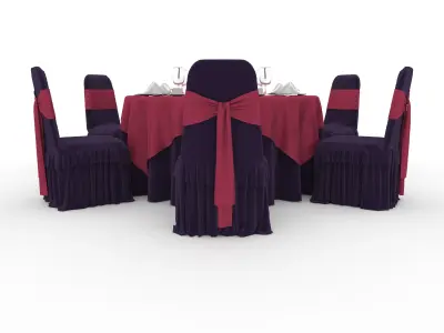 Banquet Table and Chair 57 3D model