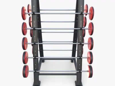 Barbell rack double 3D model