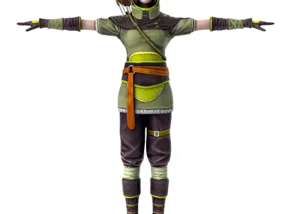 WARRIOR WOMEN Low-poly 3D model