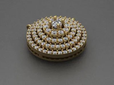 Round Diamond Pendant 3D print model
