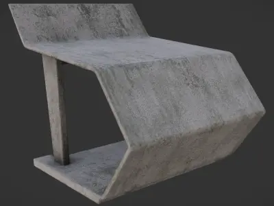 Soviet Concrete Bus Stop Low-poly 3D model