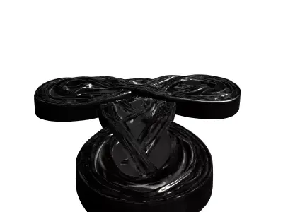 Elegant Silver Knotwork Ornament Low-poly 3D model