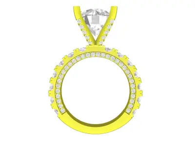 7309 luxury korean style diamond engagement ring 3D print model