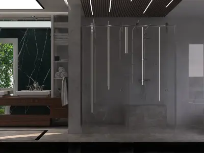 Modern Luxury Bathroom Design 3D model