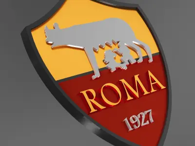 Associazaone Sportiva Roma S p A logo football club Italy 3D print model