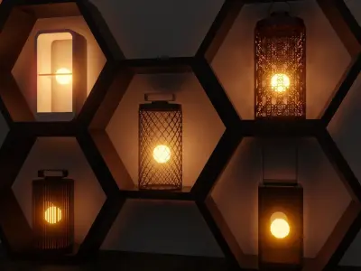 Lanterns  Low-poly 3D model