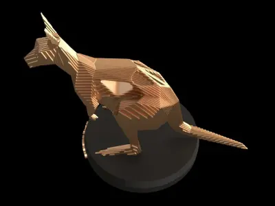Parametric V Kangaroo Low-poly 3D model