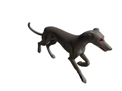 Stylized Greyhound Dog 3D Model Low-poly 3D model