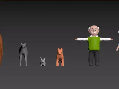 bun cartoon Low-poly 3D model