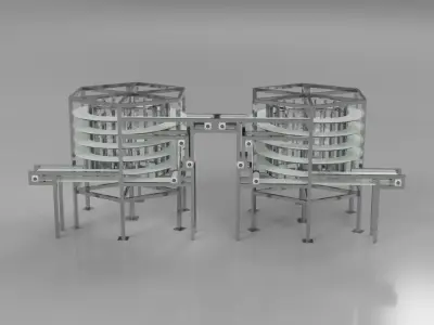 Conveyor Belt - Dual Spiral Conveyor System 3D model