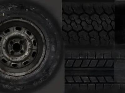 mesh second life new nice car tires tires Car wheel Wheels  Low-poly 3D model