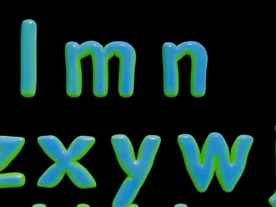 Alphabet and Numbers 3D Low-poly 3D model