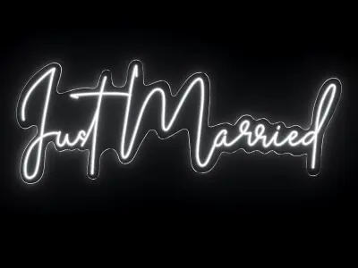 Just Married Neon Sign 3D model