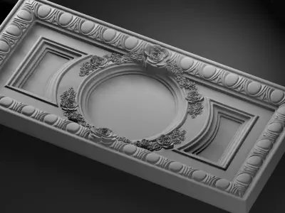 Decorative rose relief 3D model