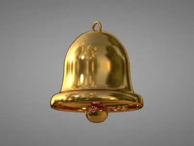 Golden Bell Low-poly 3D model