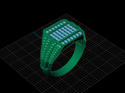 Print Ready STL 3DM  Gents Rings Diamond Men Ring  3D print model 224