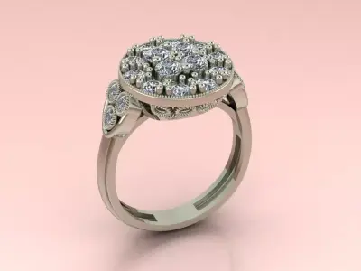 The Victorian Medallion Ring Jewelry model - for Her 3D print model