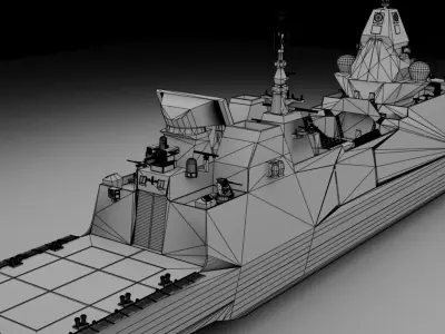 Frigate 3D model by MilitaryCG - Textured