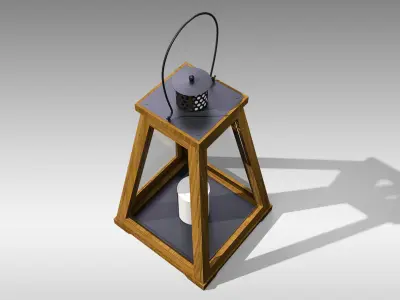 Wood Lantern 03 Low-poly 3D model