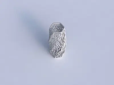 Vase hexagon with twisted lattice tiles 3D print model