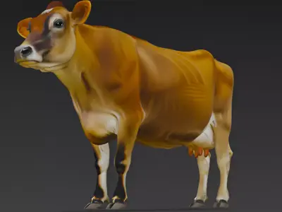 Jersey Cow 3D Model 3D model