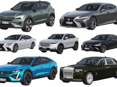 HQ cars collection 24 3D Model Pack