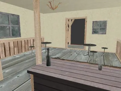 Western saloon lowpoly Free low-poly 3D model