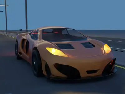 Mclaren 12c Low-poly 3D model