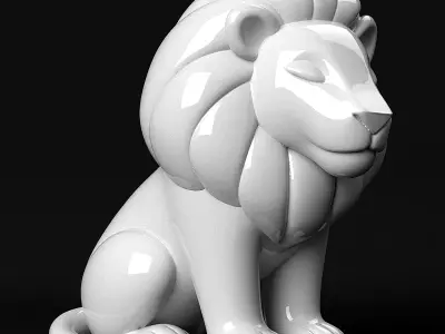 Lion Sculpture 3D print model 7