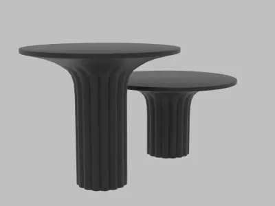 Coffee rounded black tables for decoration Low-poly 3D model
