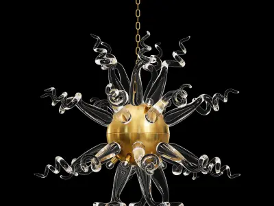 Art Glass Murano Custom made chandelier 3D model