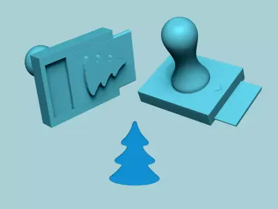 Stamp 28 Pine Tree - Fondant Decoration Maker Toy 3D print model