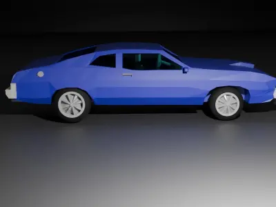 Low Poly American Muscle Car Low-poly 3D model
