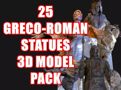 25 Greco-Roman Renaissance Statues 3D model