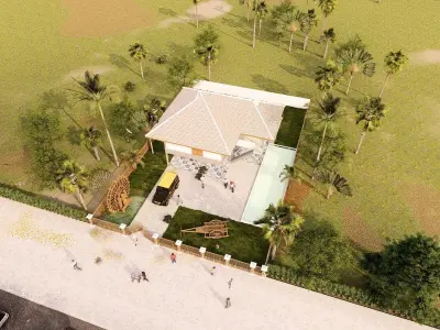 Khmer design Borey100House modeling  Low-poly 3D model