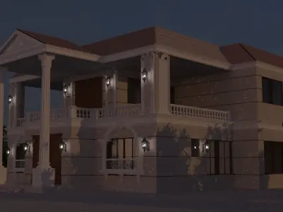 Classic Villa  Low-poly 3D model
