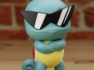 SQUIRTLE SQUAD CHIBI SHADES SUNGLASSES POKEMON 3 MODELS 3D print model
