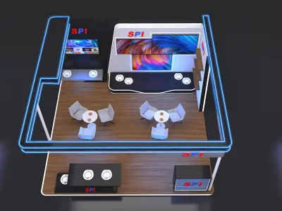 booth 6x6 open 3 side  3D model