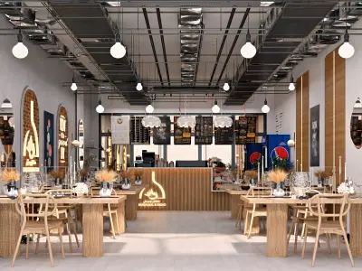 Bohemian restaurant design  3D model