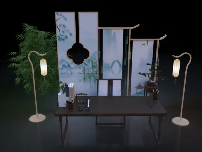 Chinese style Chinese element artistic conception 3D model