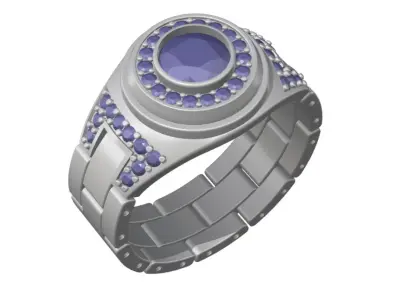 Mens ring from several parts   Ring watch   Finger ring 3D print model