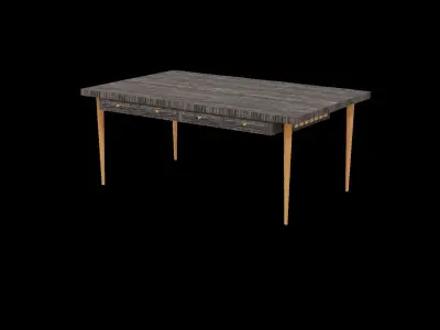 Office Table Big Free low-poly 3D model