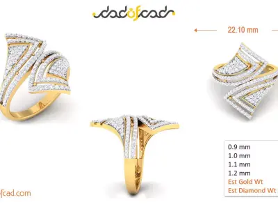 Timeless Grace Diamond Ring Band 3D print model